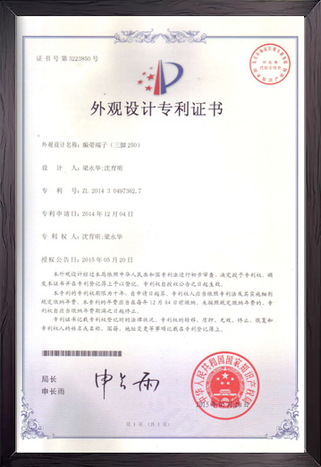 编带端子外观专利证书